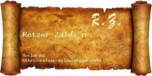 Retzer Zalán névjegykártya